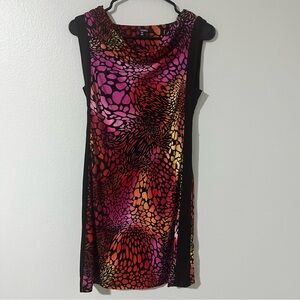 XOXO Women’s Neon Animal Print Sleeveless Mini Dress Vintage Y2K Size S Small